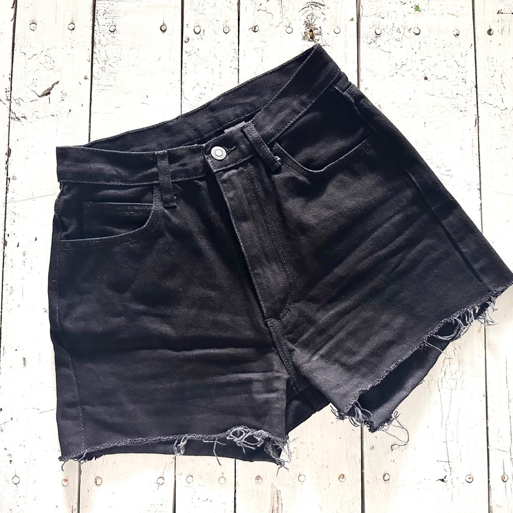 John Galt black Jean shorts